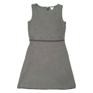 J. Crew Crewcuts Gray Flannel And Crystal Embellished Dress